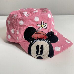 Disney Parks Minnie Mouse Pink White Polka Dot Youth Hat Cap Embroidered